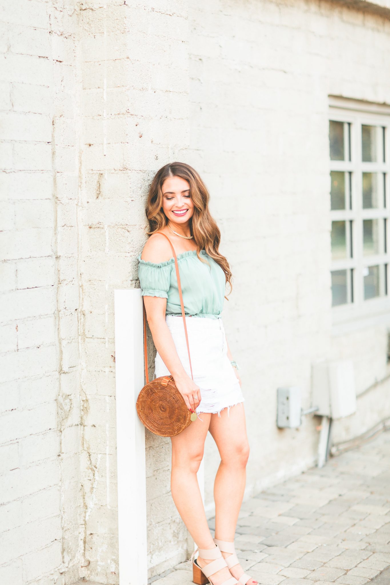 The Perfect White Denim Skirt featured by popular Orange County fashion blogger, Maxie Elle