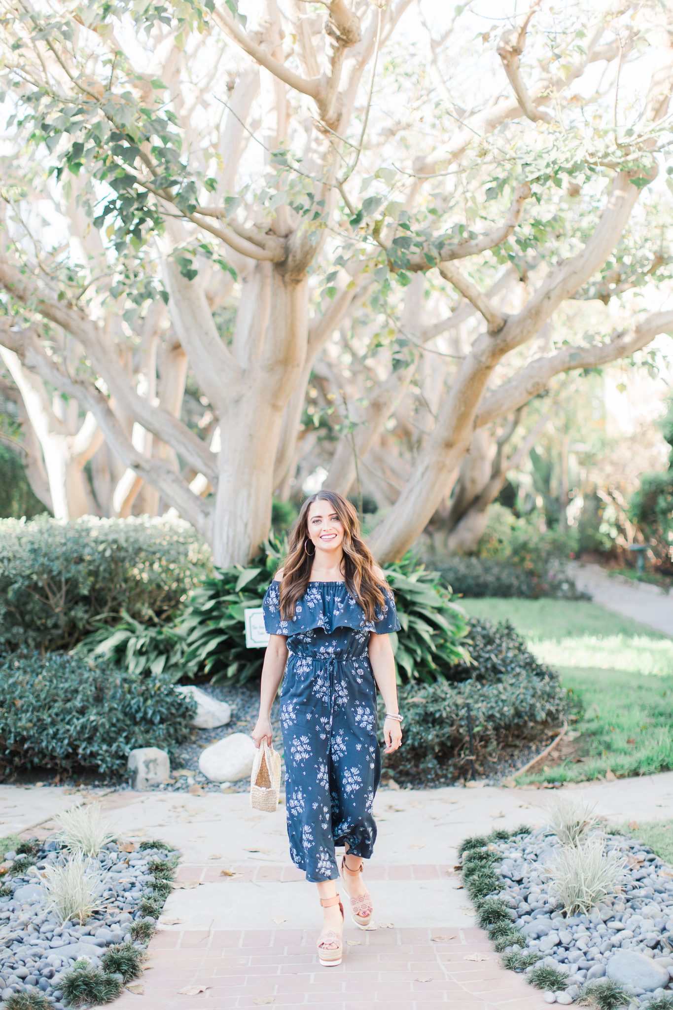 BB Dakota navy floral jumpsuit - Shopbop Sale Spring Picks featured by popular Orange County fashion blogger, Maxie Elle